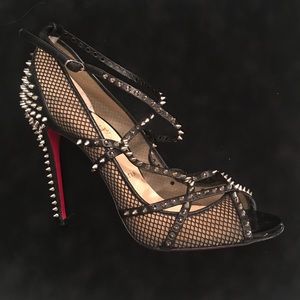 Strappy, Louboutin, Spiked stud stiletto